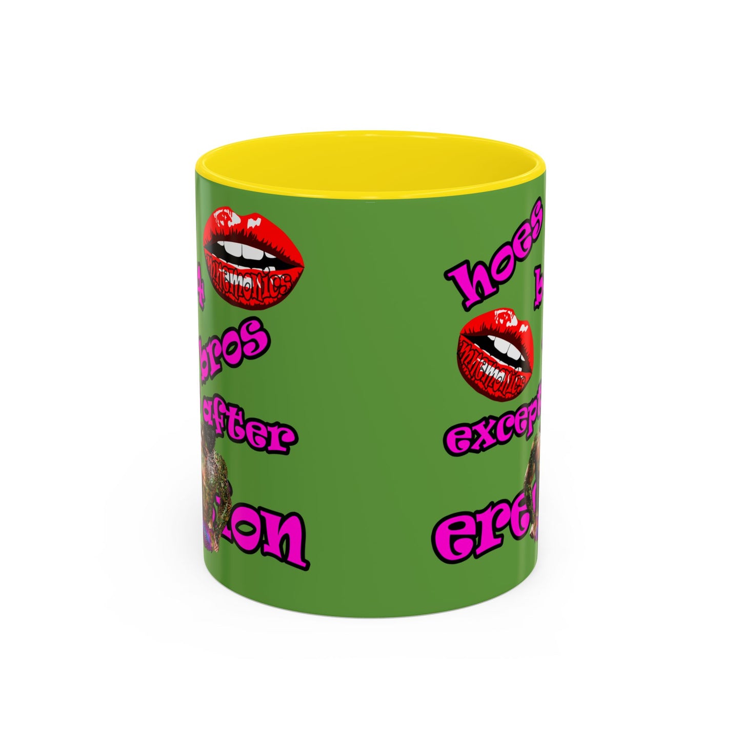 hoes b4 bros - Accent Mug (green)