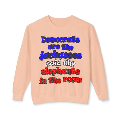 donkeys and elephants - Unisex Lightweight Crewneck Sweatshirt