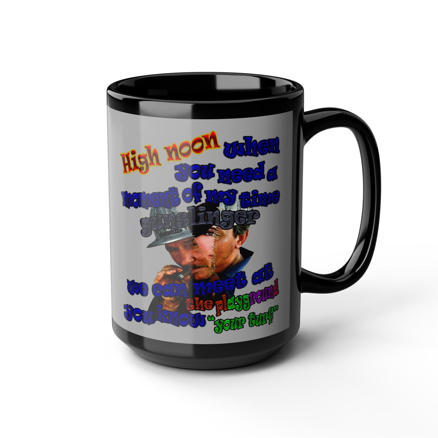 high noon - Black Mug (light grey)