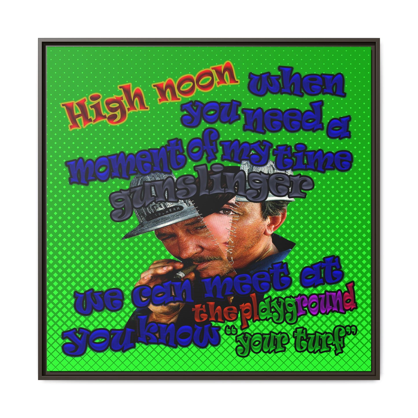 high noon - framed canvas art (logo green)