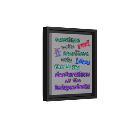 declaration of the independents - framed canvas art (grey)