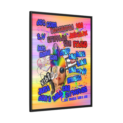 drop the beat - framed canvas art (color blur)