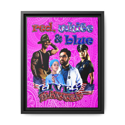 rw&b lives matter - framed canvas art (pink swirl)