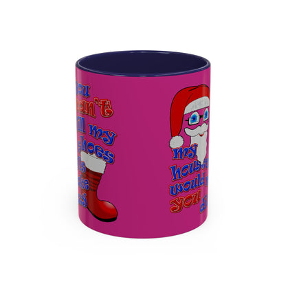 santa's shoes - Accent Mug (pink)