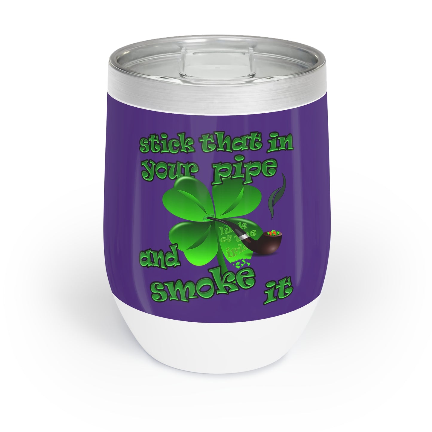 celtics logo - Chill Wine Tumbler (purple)