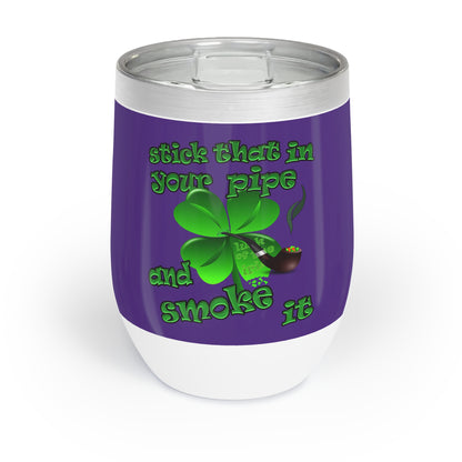 celtics logo - Chill Wine Tumbler (purple)
