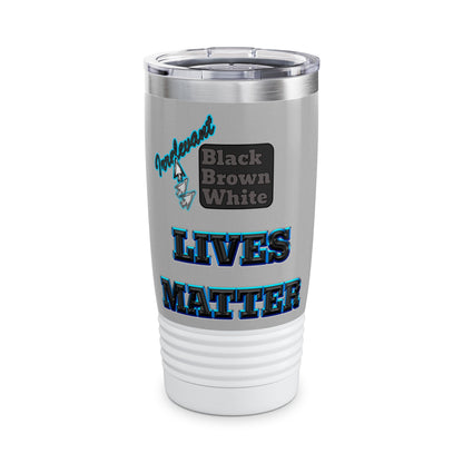 irrelevant - Ringneck Tumbler, 20oz (light grey)