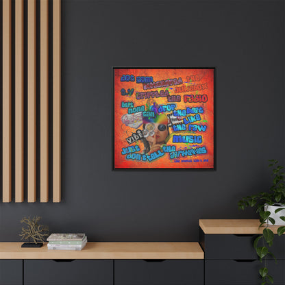 drop the beat - framed canvas art (burnt orange)