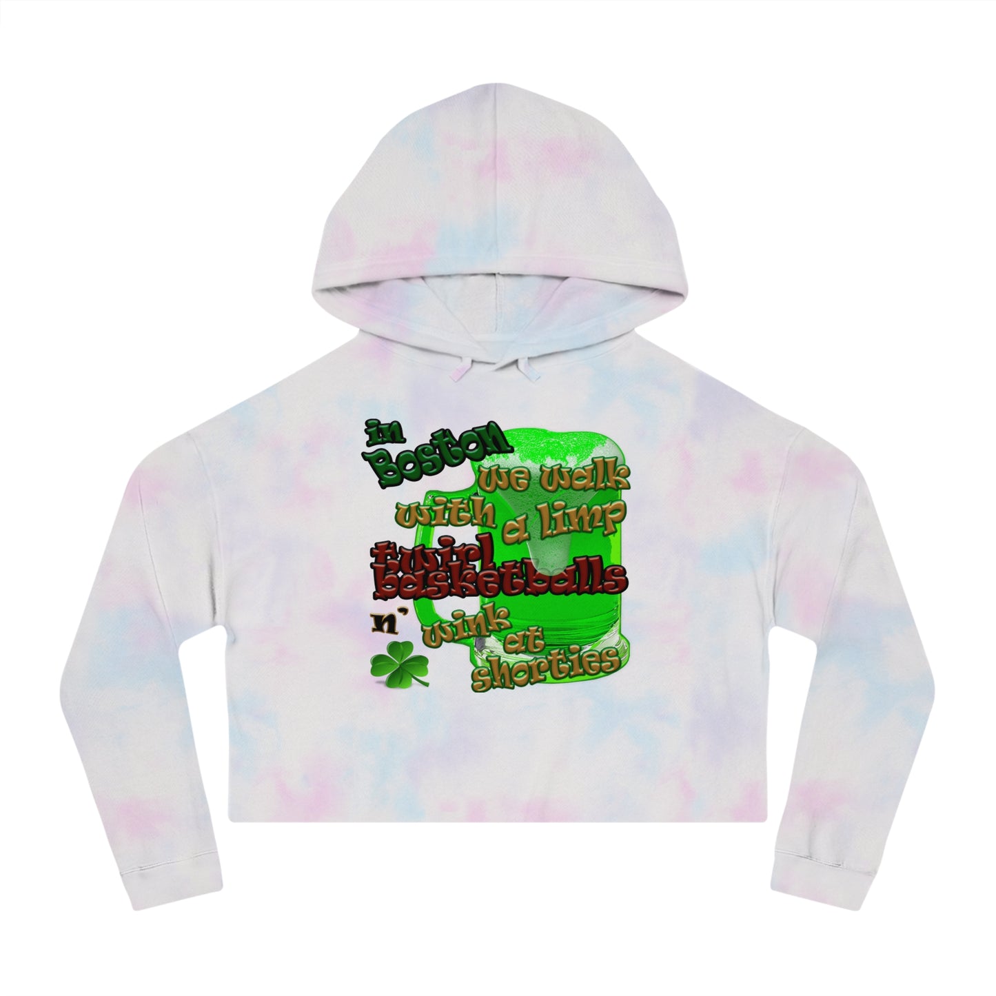 celtics logo - Women’s Cropped Hooded Sweatshirt
