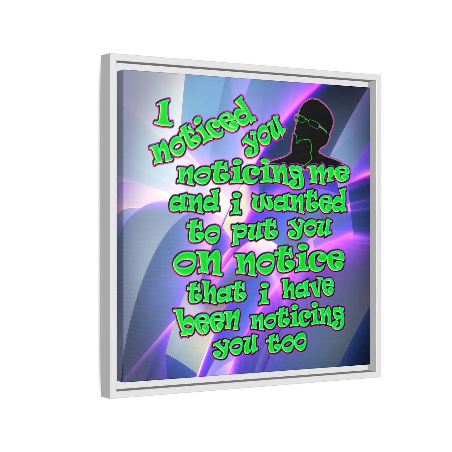 noticed you noticing - framed canvas art (grey-pink wave)