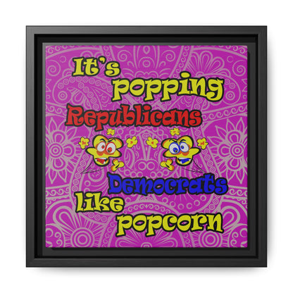 popping like popcorn - framed canvas art (pink swirl)