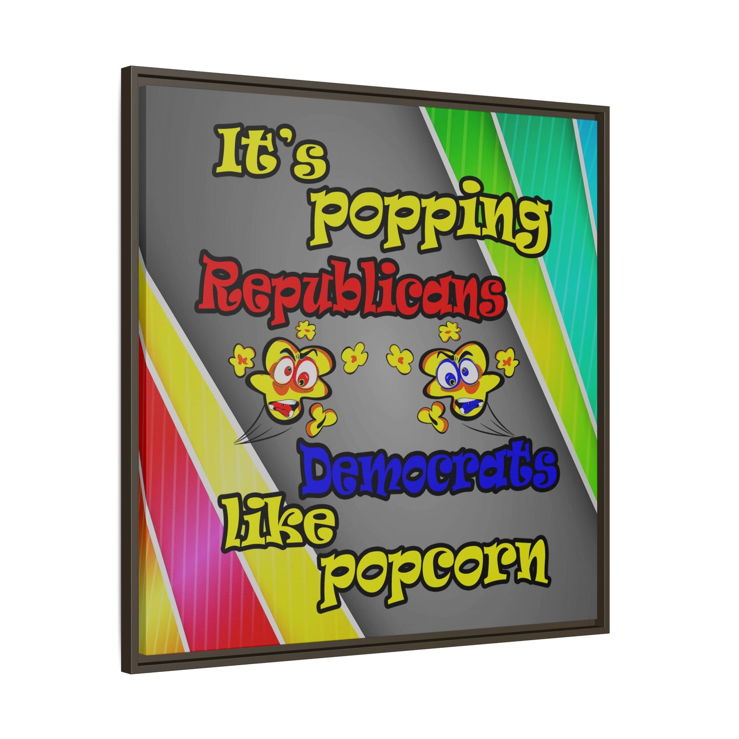 popping like popcorn - framed canvas art (rainbow split)