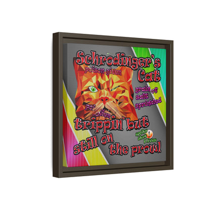 schrodinger's cat - framed canvas art (rainbow split)
