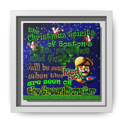 christmas spirits of boston - framed canvas art ('snoops' background)
