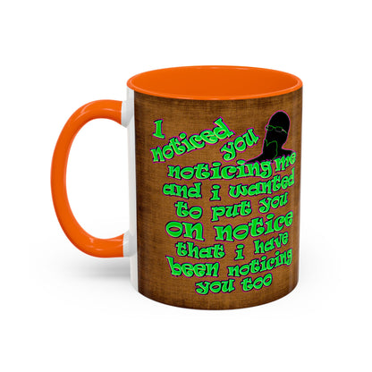 noticed you noticing - Accent Mug (brown papyrus)