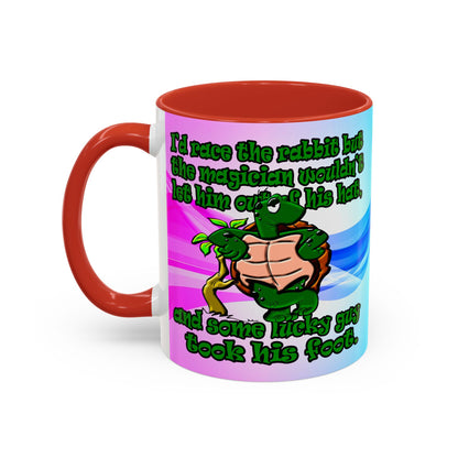turtle race - Accent Mug (light blue-pink wave)