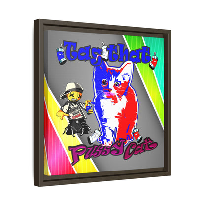 tag that - framed canvas art (rainbow split)