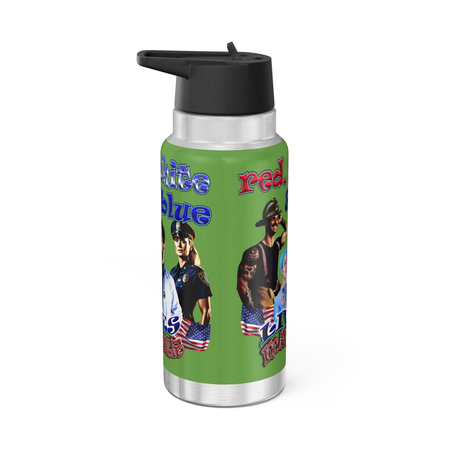 rw&b lives matter - Gator Tumbler, 32oz (green)