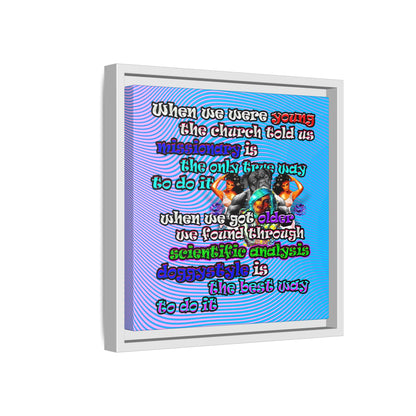 doggystyle - framed canvas art (light blue-purple wave)