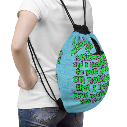noticed you noticing - Drawstring Bag (faded blue)