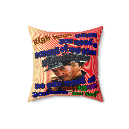 high noon - Faux Suede Square Pillow - (yellow-orange wave)