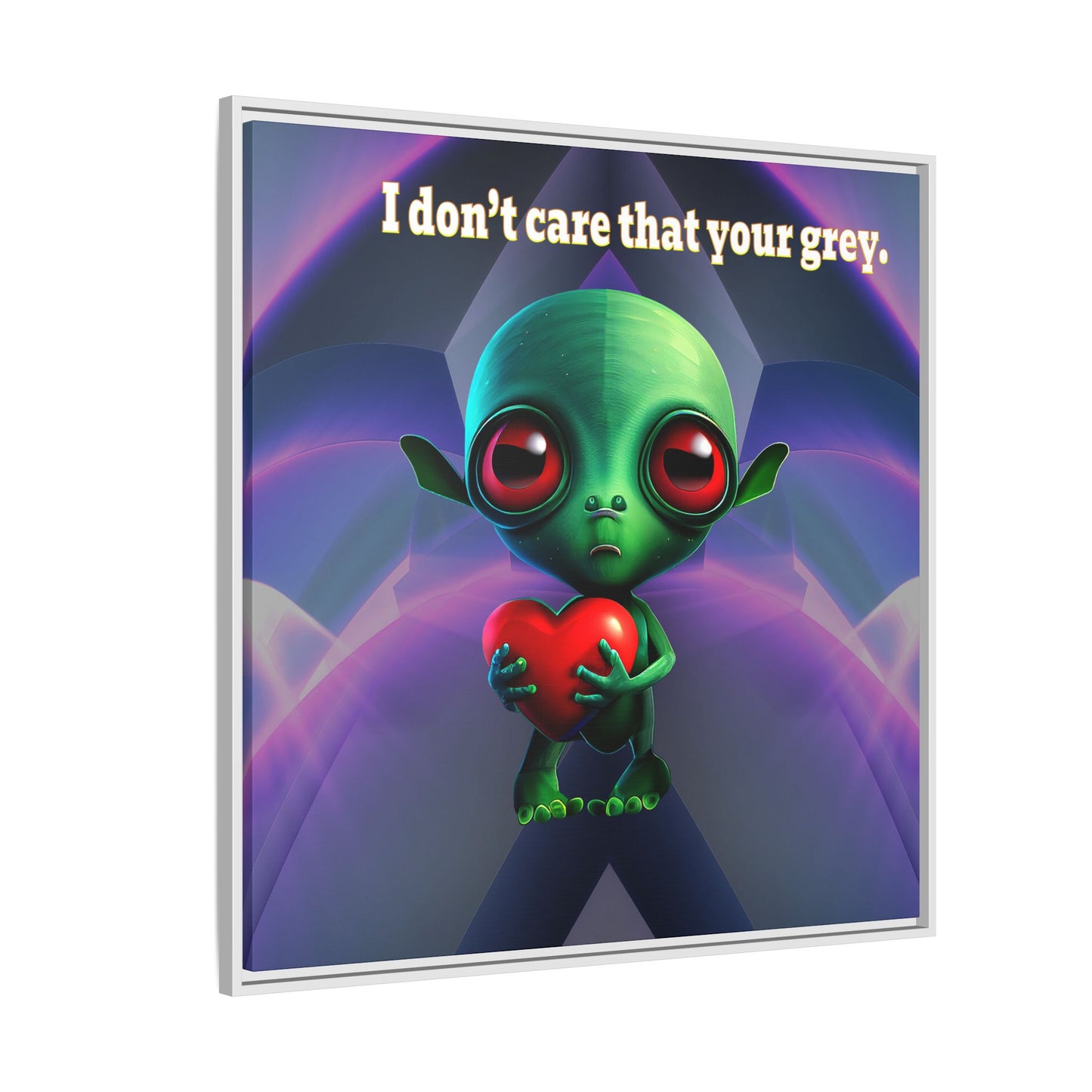 I don't care that your grey - framed canvas art (grey-pink wave)