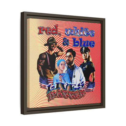 rw&b lives matter - framed canvas art (yellow-orange wave)