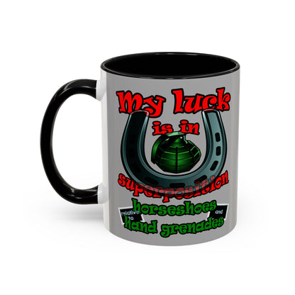 my luck - Accent Mug (light grey)