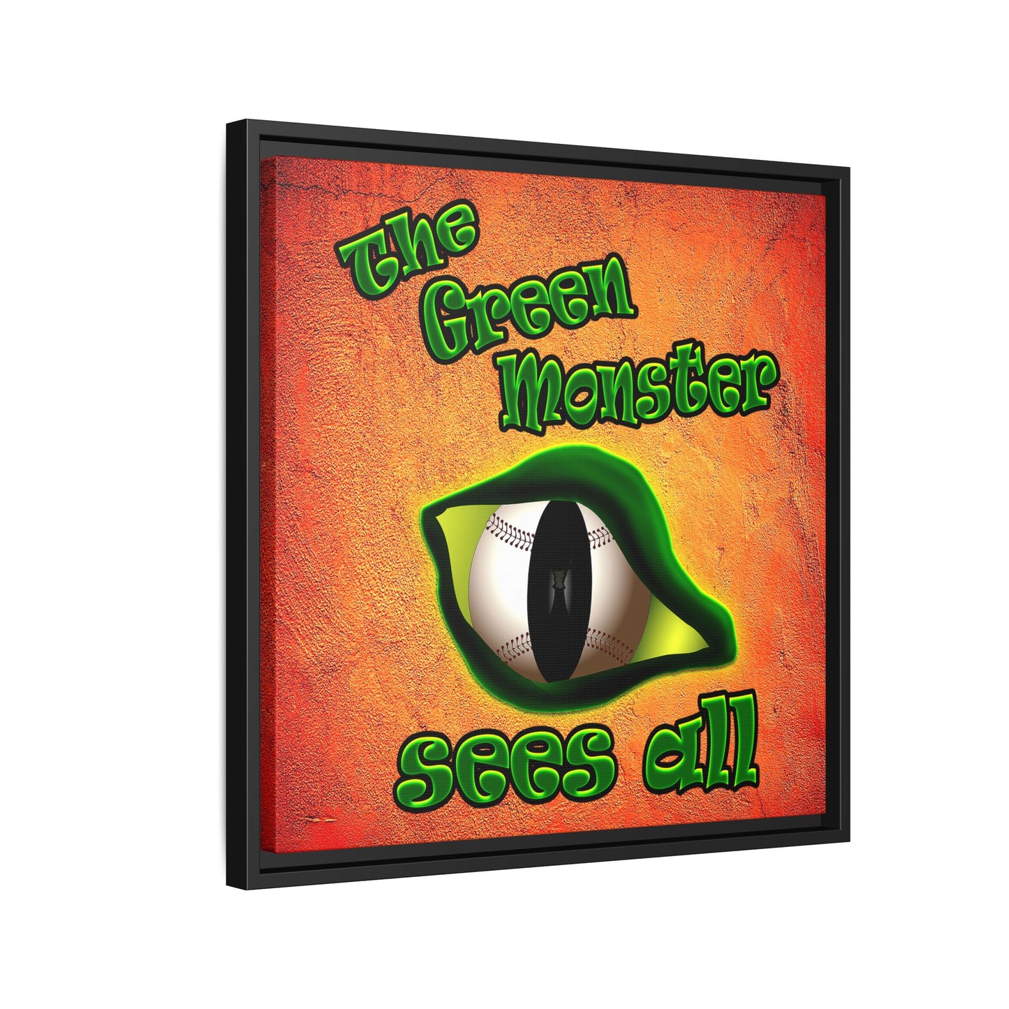 green monster - framed canvas art (burnt orange)
