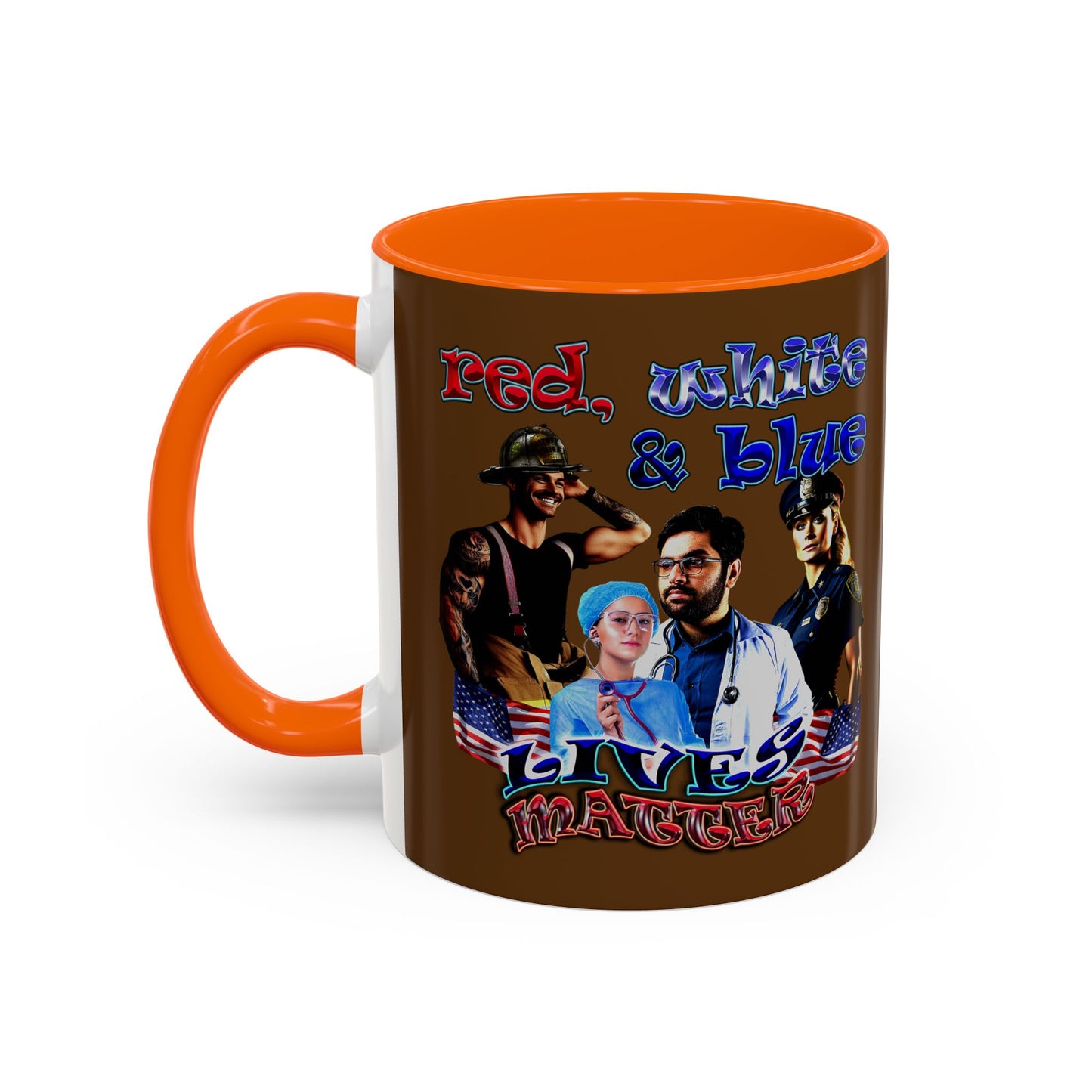 rw&b lives matter - Accent Mug (brown)