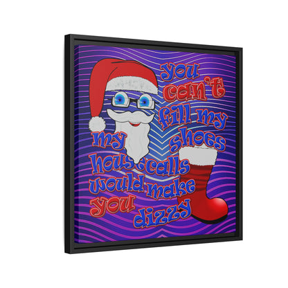 santa's shoes - framed canvas art (purple wave)