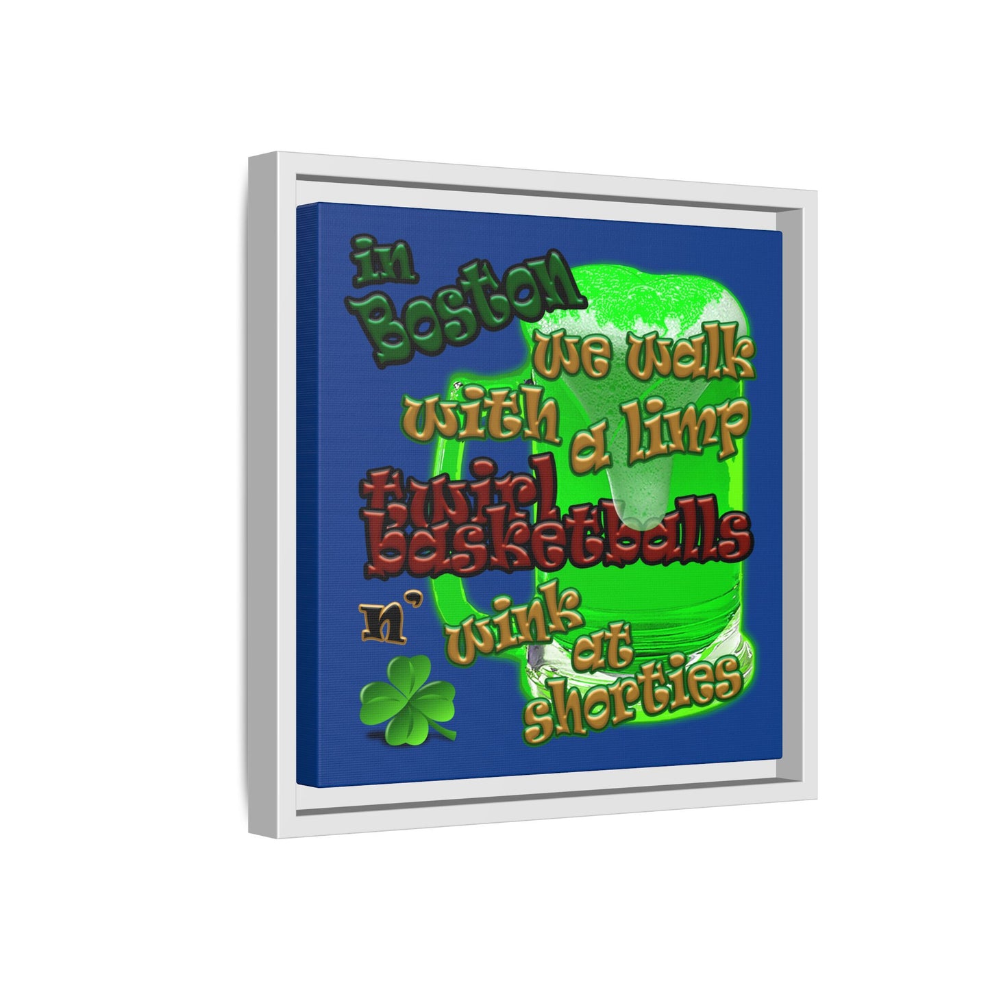 celtics logo - framed canvas art (dark blue)