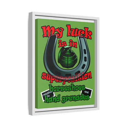 my luck - framed canvas art (green)