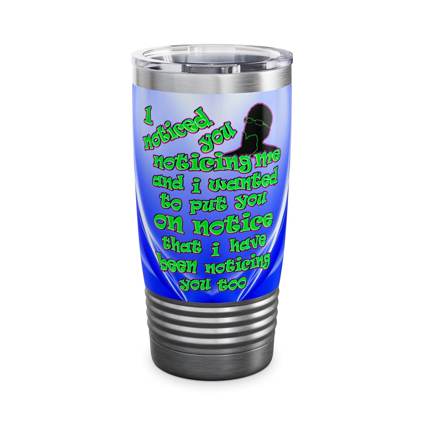noticed you noticing - Ringneck Tumbler, 20oz (blue-white wave)