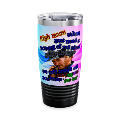high noon - Ringneck Tumbler, 20oz (light blue-pink wave)