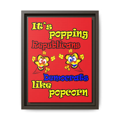 popping like popcorn - framed canvas art (red)