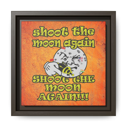 shoot the moon again - framed canvas art (burnt orange)
