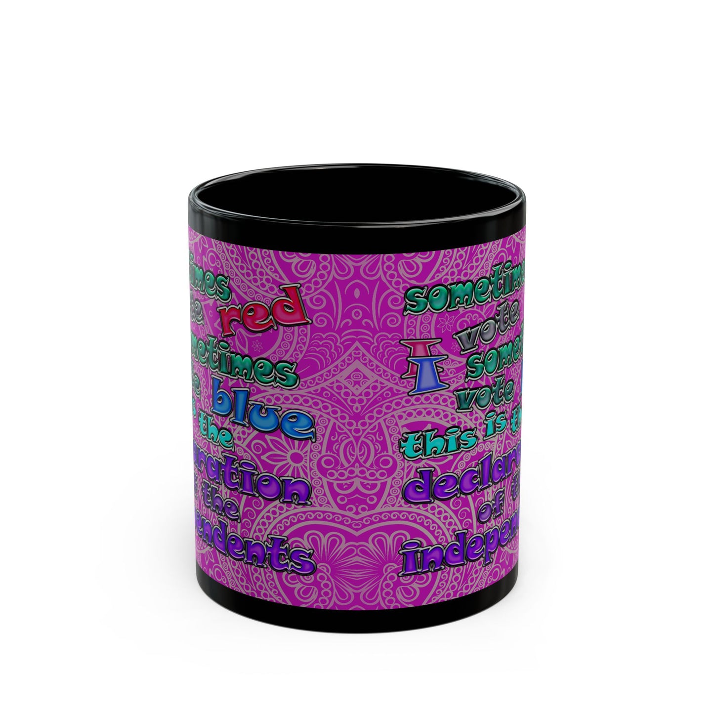 declaration of the independents - Black Mug (pink swirl)