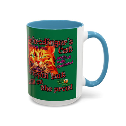 schrodinger's cat - Accent Mug (dark green)