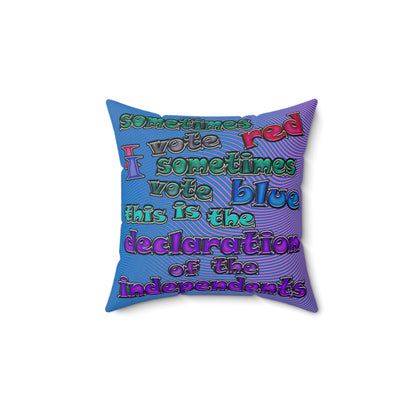 declaration of the independents - Spun Polyester Square Pillow - (light blue-purple wave)