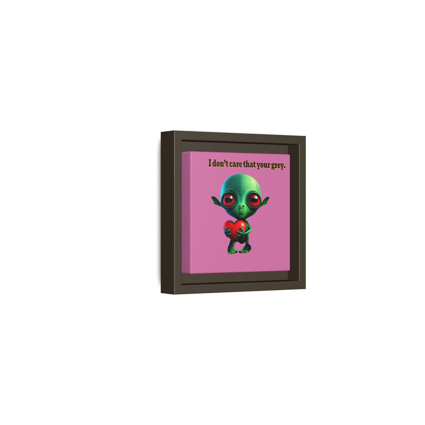 I don't care that your grey - framed canvas art (light pink)