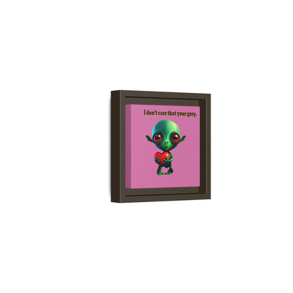 I don't care that your grey - framed canvas art (light pink)