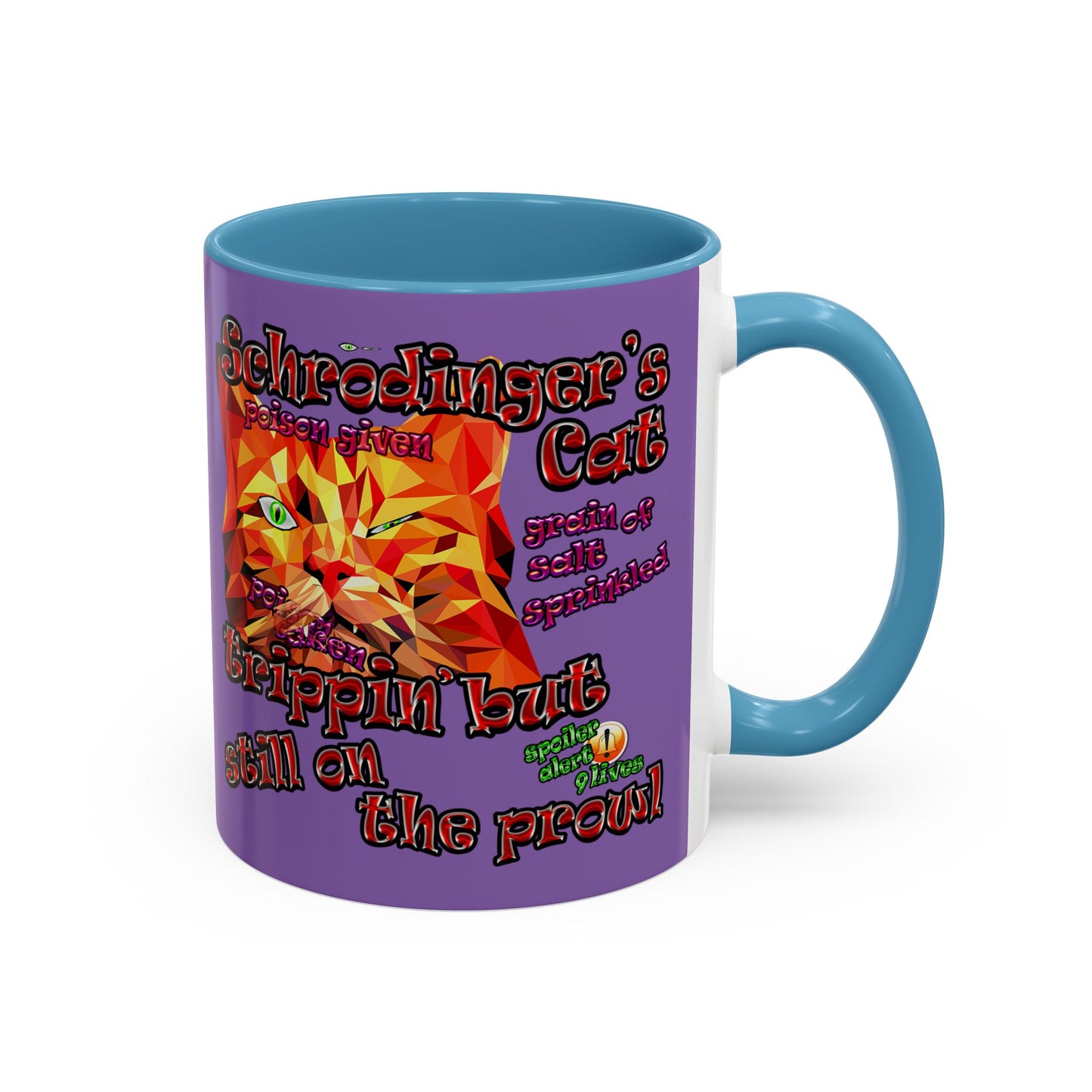 schrodinger's cat - Accent Mug (light purple)
