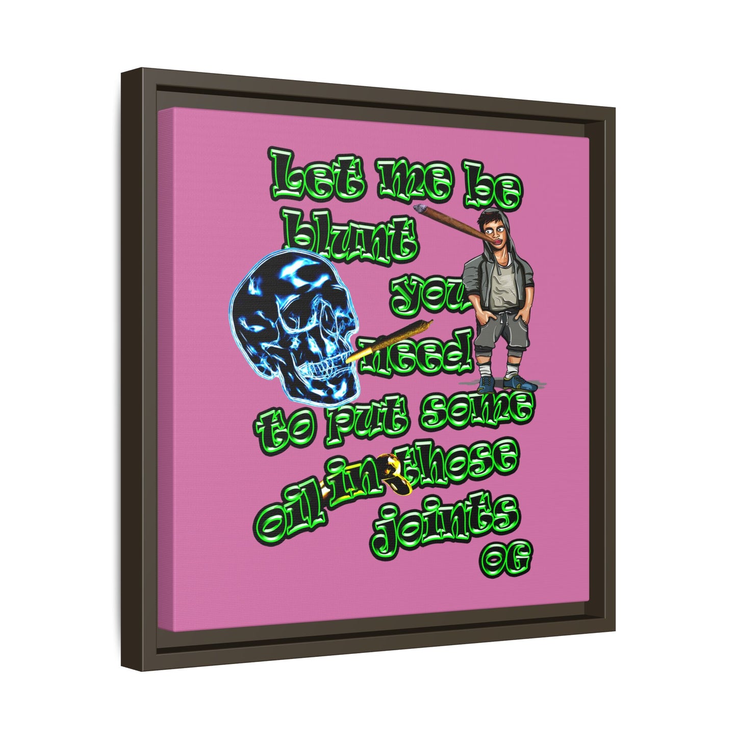 og - framed canvas art (light pink)
