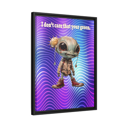 I don't care that your green - framed canvas art (purple wave)