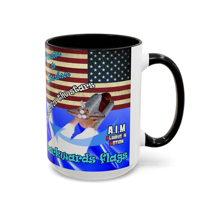 shoot for the stars - Accent Mug (blue-white wave)