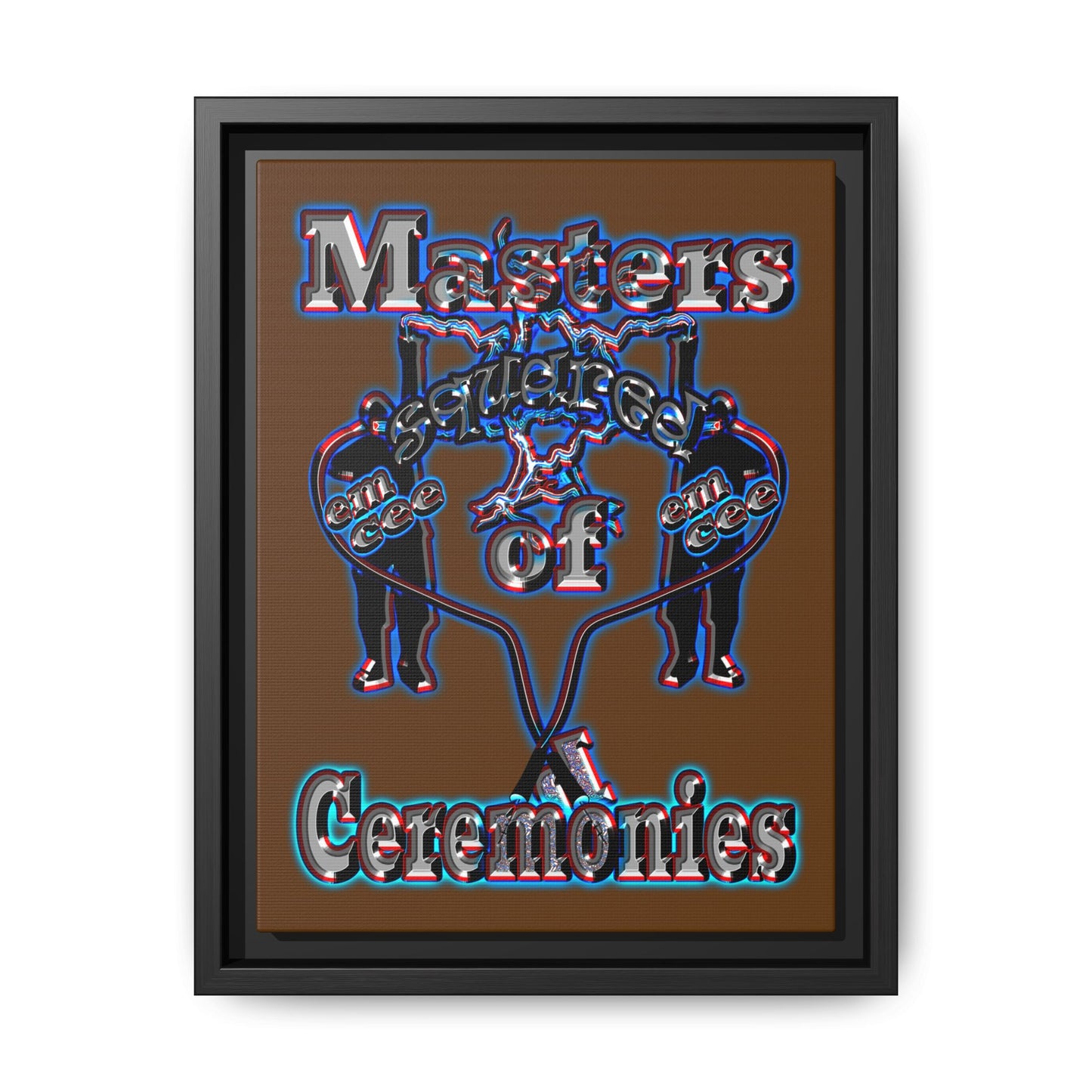em cee squared - framed canvas art (brown)
