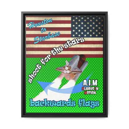 shoot for the stars - framed canvas art (logo green)