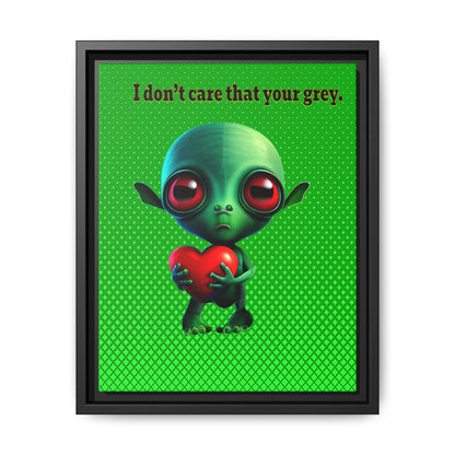 I don't care that your grey - framed canvas art (logo green)