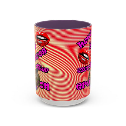 hoes b4 bros - Accent Mug (yellow-orange wave)